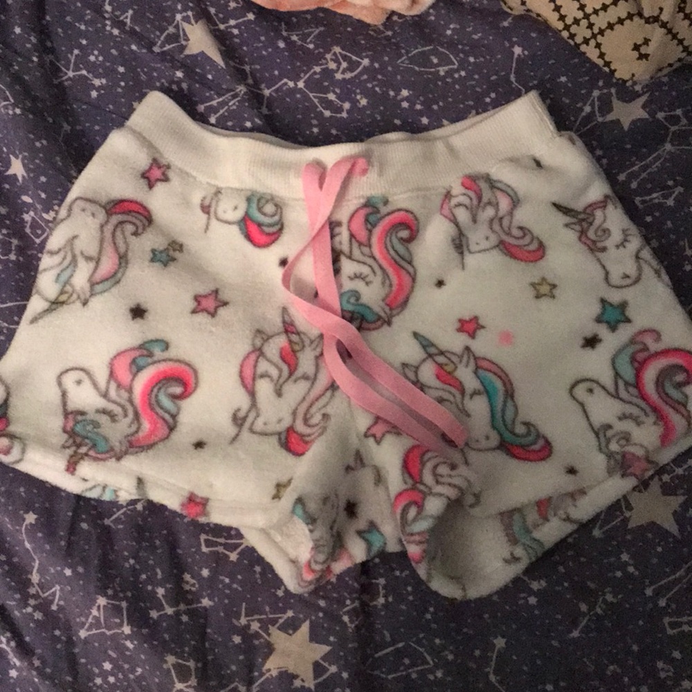 Unicorn pj fuzzy shorts